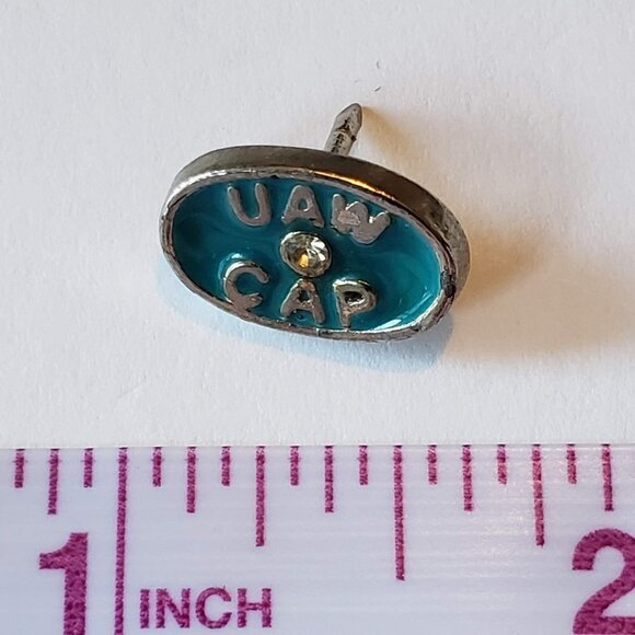 Vintage UAW CAP Lapel Pin Diamond United Auto Workers Union - Picture 4 of 6